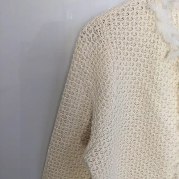Jones New York Signature Cream Cardigan Sweater One Button Size Petite M Medium - Picture 4 of 11